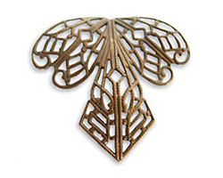 Vintaj Natural Brass Orchid Filigree 38x35mm