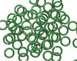 Green Enameled Copper Round Jump Ring 6.5mm, 18 gauge
