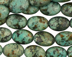 African Turquoise Flat Oval 14x10mm