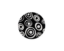 Lillypilly Black Groovy Circles Anodized Aluminum Disc 19mm, 22 gauge