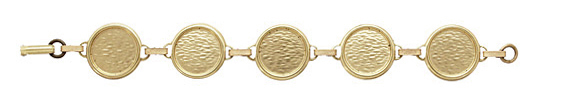 Brass Circle Bezel Link Bracelet 22mm