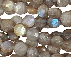Labradorite Faceted Coin 8mm