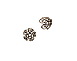 Stampt Antique Pewter (plated) Curlicue Bead Cap 8x5mm