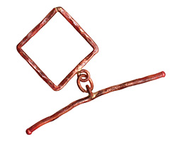 Patricia Healey Copper Large Square Toggle 24x28mm, 56mm bar