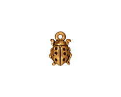 TierraCast Antique Gold (plated) Lady Bug Charm 8x13mm