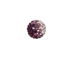 Amethyst/Crystal Ombre Pave Round 12mm