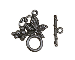 Gunmetal Grape Vine Toggle Clasp 27x24mm, 20mm bar