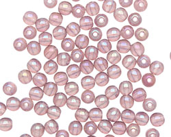 Czech Glass Luster Iris Amethyst Round 4mm