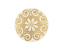 Lillypilly Gold Scrolling Daisy Anodized Aluminum Disc 25mm, 22 gauge