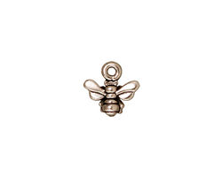 TierraCast Antique Silver (plated) Small Honeybee Charm 11mm