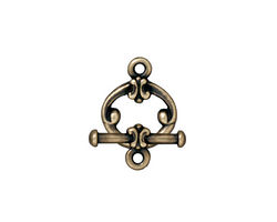 TierraCast Antique Brass (plated) Classic Toggle Clasp 15x12mm, 16mm bar