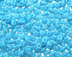 Opaque Blue Turquoise SuperDuo 2x5mm Seed Bead