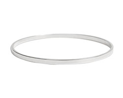 Nunn Design Sterling Silver (plated) Large Flat Bangle Bracelet 70mm