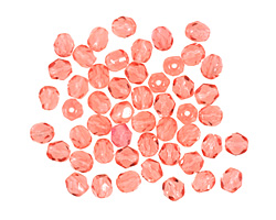 Czech Fire Polished Glass Milky Pink Round 4mm