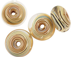 Sea Shore Glass Sandy Beach Boro Lampwork Glass 9-10x18-20mm