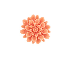 Opaque Light Coral Lucite Dahlia Flower Cabochon 16mm