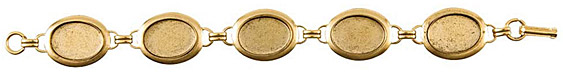 Nunn Design Antique Gold (plated) Small Oval Bezel Bracelet 18x13mm
