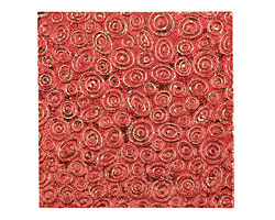 Lillypilly Red Wine Groovy Circles Embossed Patina Copper Sheet 3"x3", 36 gauge