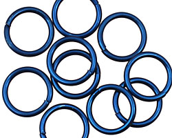 Blue Anodized Aluminum Jump Ring 13mm, 16 gauge (10mm inside diameter)