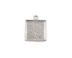 Nunn Design Sterling Silver (plated) Mini Square Frame Charm 15x17mm