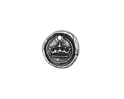 Rustic Charms Sterling Silver Little Crown Seal Charm 13mm