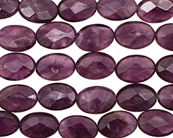 Amethyst Faceted Flat Oval 12x8mm