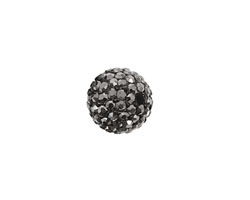 Jet Hematite Pave Round 12mm