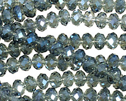 Luster Blue Crystal Faceted Rondelle 6mm