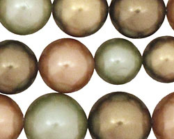 Multi (bronze, seafoam, verde) Shell Pearl Graduated 8-16mm