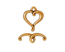 TierraCast Antique Gold (plated) Jubilee Toggle Clasp 14x17mm, 19mm bar