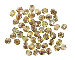 Czech Fire Polished Glass Luster Transparent Green Round 3mm