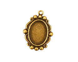Stampt Antique Brass Looking Glass Oval Setting 10x14mm