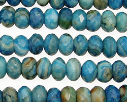 Larimar Blue Crazy Lace Faceted Rondelle 8mm