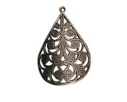 Stampt Antique Pewter (plated) Fiddlehead Fern Drop 19x28mm