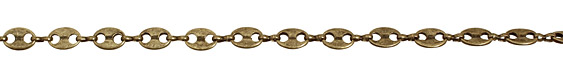 Antique Brass (plated) Flat Oval & Peanut Chain