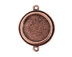 Nunn Design Antique Copper (plated) Traditional Circle Bezel Pendant Link 29x23mm