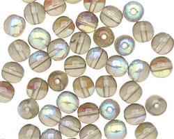 Czech Glass Black Diamond AB Round 6mm