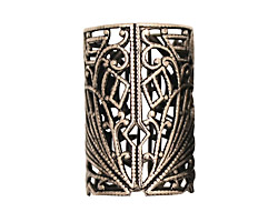 Stampt Antique Pewter (plated) Short Deco Filigree Tube 26x18mm