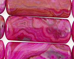 Ruby Crazy Lace Agate Flat Tube 45x15mm