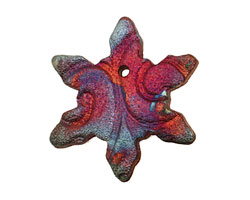 XAZ Raku Rust Snowflake Pendant 40x43mm