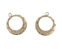 Stampt Antique Pewter (plated) Sunburst Gypsy Hoop Charm 16x21mm