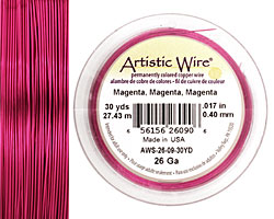 Artistic Wire Magenta 26 gauge, 30 yards