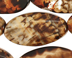 Leopard Fire Agate Flat Oval 39-41x20-21mm