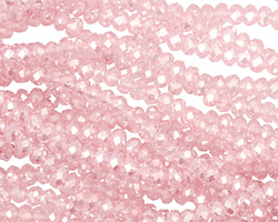Light Rose AB Crystal Faceted Rondelle 3mm