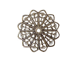 Stampt Antique Pewter (plated) Ginkgo Filigree 27mm