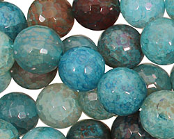 Blue Haze Fire Agate Faceted Round 12mm