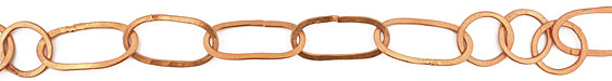 Handmade Copper Flat Oval & Ring Chain
