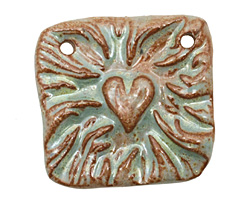 Gaea Ceramic Robin Egg Flames of Love Link 32mm