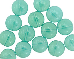 Czech Glass Jade Puff Coin 10mm