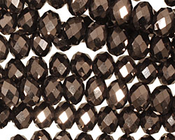 Oiled Bronze Crystal Faceted Rondelle 8mm